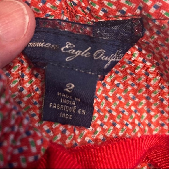 American Eagle Junior’s ribbon strap top size 2 - Picture 2 of 9